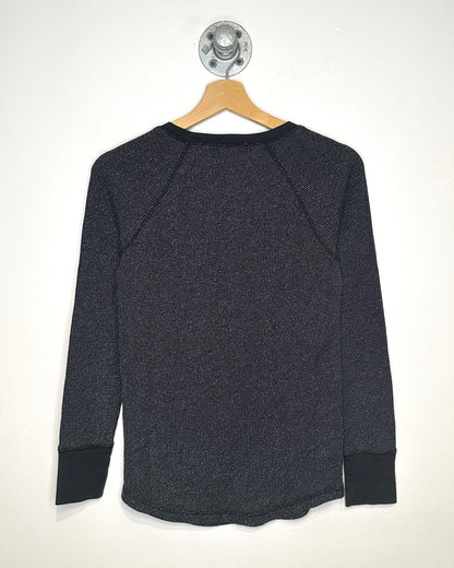 Faded Glory Women’s Speckled Long Sleeve Black Shirt