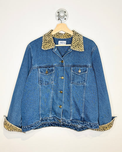 Vintage Women’s HSN Mesa Cheetah Denim Jacket
