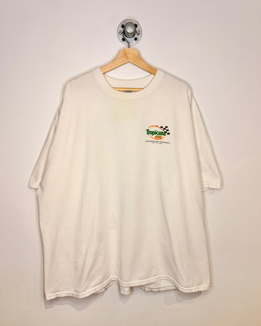 Vintage 2002 NASCAR Tropicana 400 White Tee Shirt
