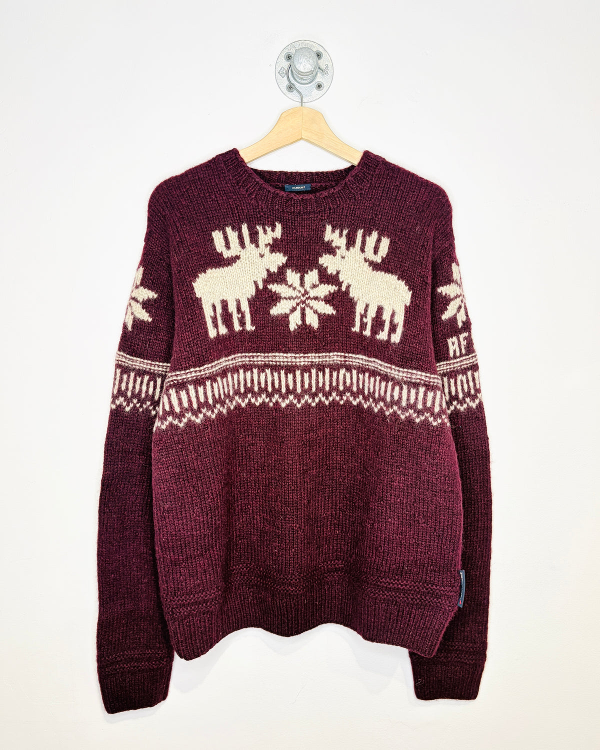 2000s Abercrombie & Fitch Burgundy Wool Handknit Sweater