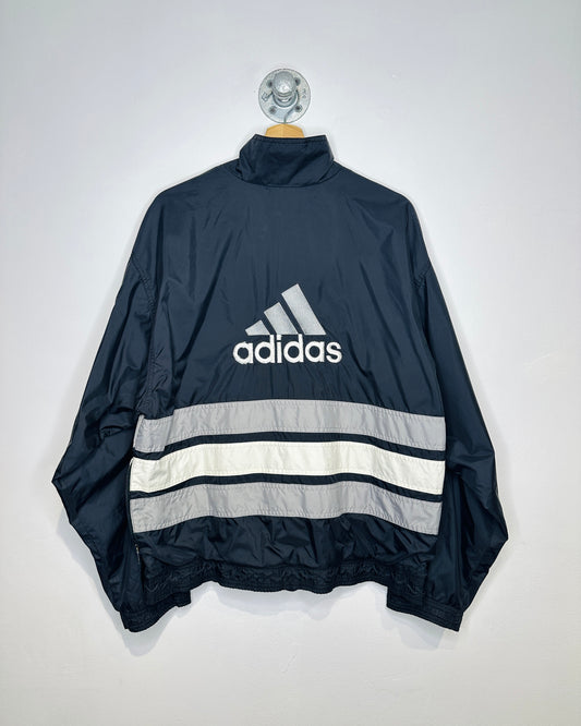 Vintage 90s Adidas Black Nylon Zip Up Jacket