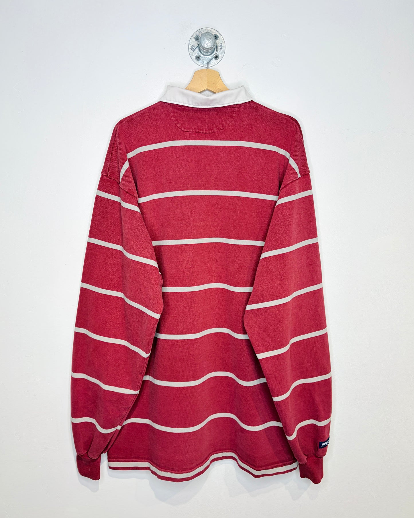 Vintage 90s Montana Grizzlies Red Striped Rugby Shirt