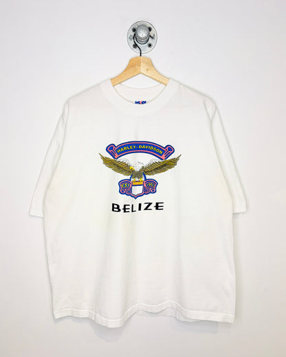 Vintage Boxy Harley Davidson Belize White Tee Shirt