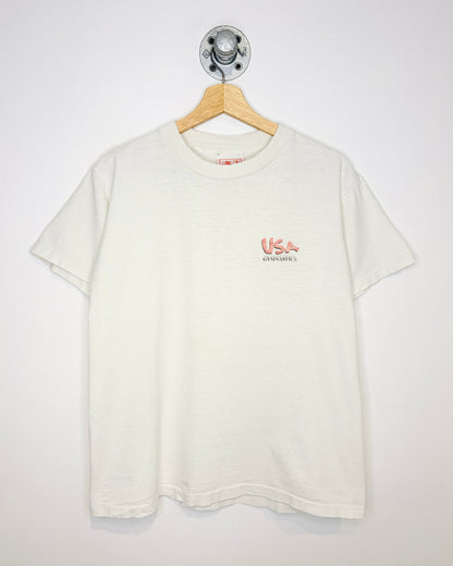 Vintage 1990s USA Gymnastics Cream Tee Shirt