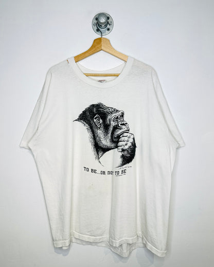 Vintage 1990 To Be… Or Not To Be Thrashed White Tee Shirt