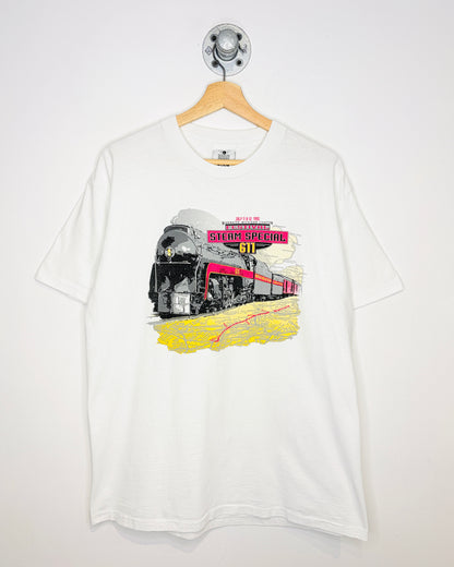 Vintage 1992 Steam Train Festival White Tee Shirt