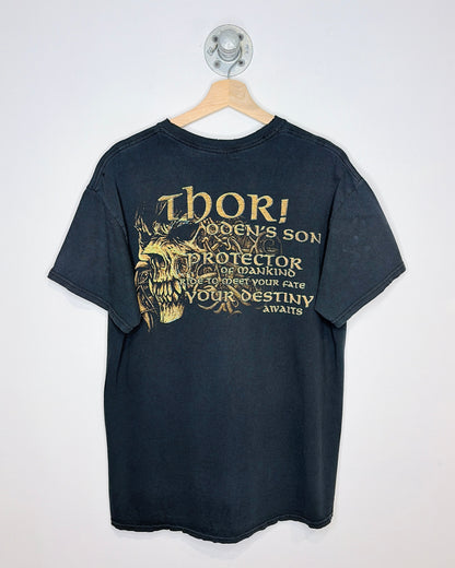 2000s Amon Amarth Distressed Black Tee Shirt