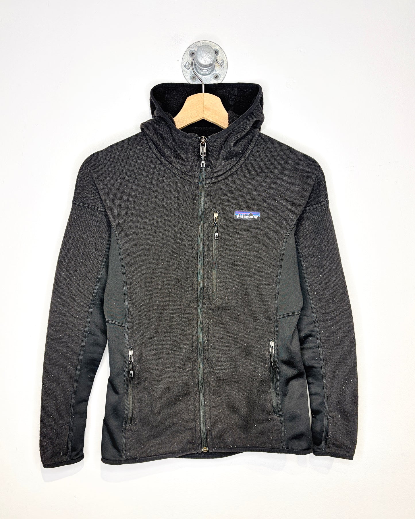 Women’s Patagonia Black Hooded Zip Up Fleece