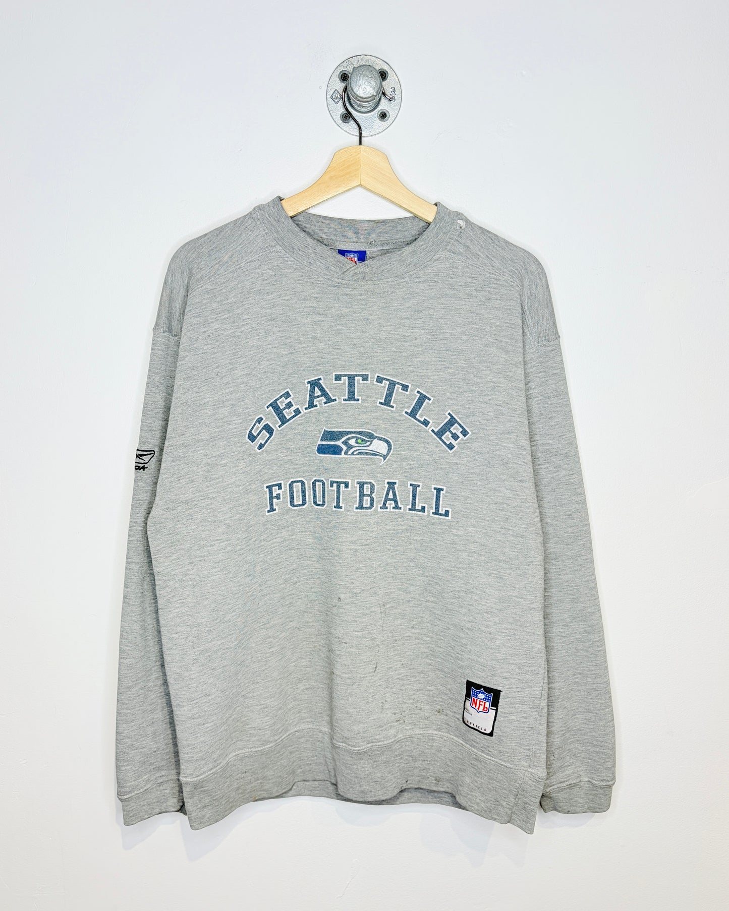 2000s Seattle Seahawks Football Grey Crewneck Sweatshirt