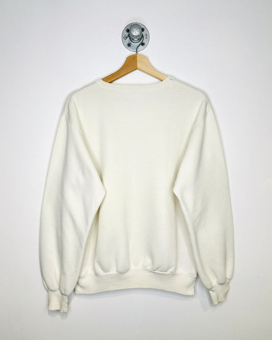 Vintage 80s BEER White Crewneck Sweatshirt