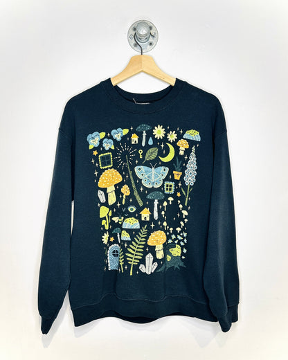 Vintage 2000s Psychedelic Printed Black Crewneck Sweatshirt