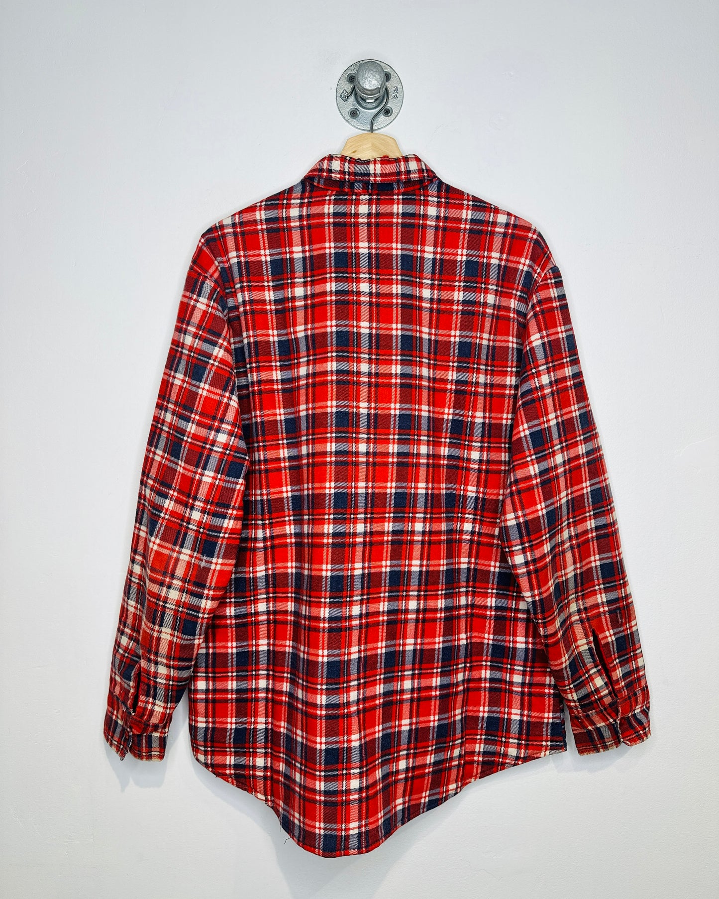 Vintage 1970s Doublewear Red And Navy Flannel Shirt Jacket