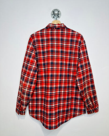 Vintage 1970s Doublewear Red And Navy Flannel Shirt Jacket