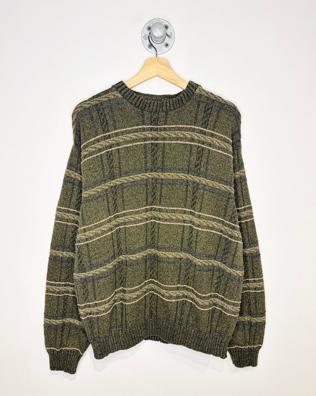 Vintage Haggar Green Earth Tone Plaid Sweater