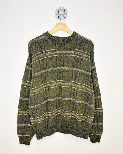 Vintage Haggar Green Earth Tone Plaid Sweater
