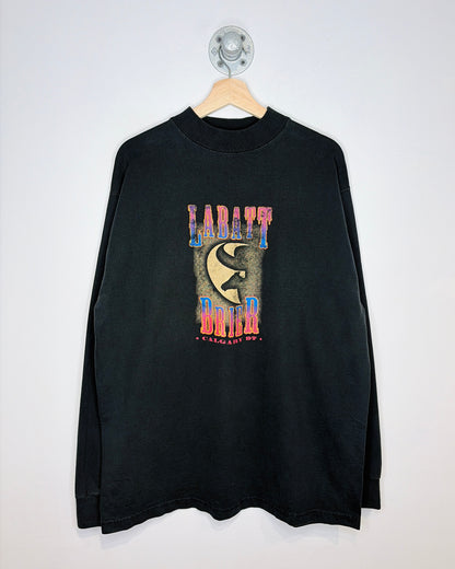 Vintage 1997 Labatt Brier Calgary Black Mock Neck Longsleeve Shirt