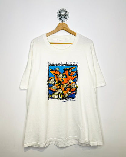 Vintage 90s Coral Reef Celebrity Cruises White Tee Shirt