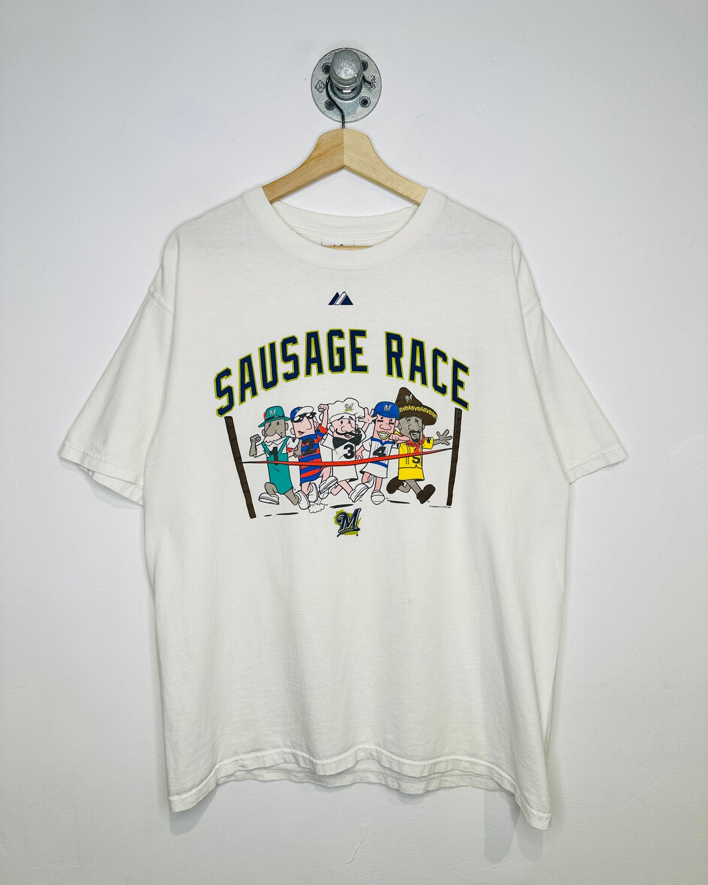 2007 Milwaukee Brewers Sausage Race White Tee Shirt