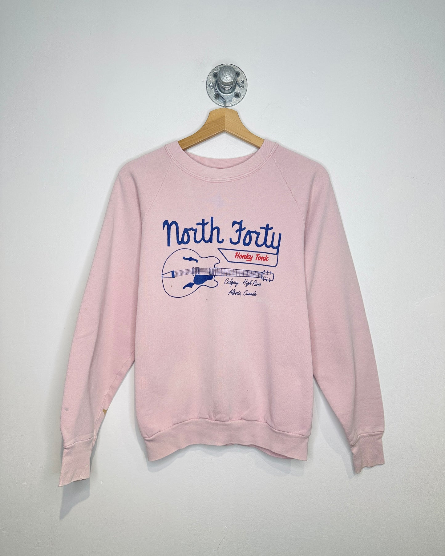 Vintage 1990s North Forty Honky Tonk Calgary Light Pink Crewneck Sweatshirt