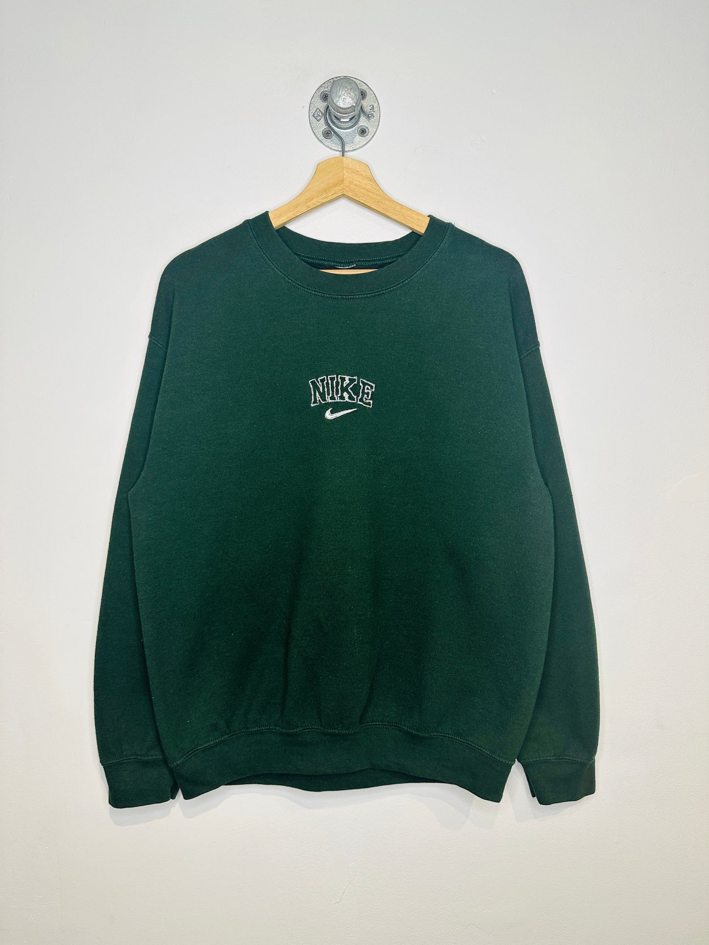 Nike Logo Green Basic Crewneck Sweatshirt