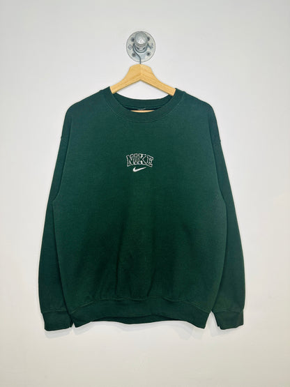 Nike Logo Green Basic Crewneck Sweatshirt