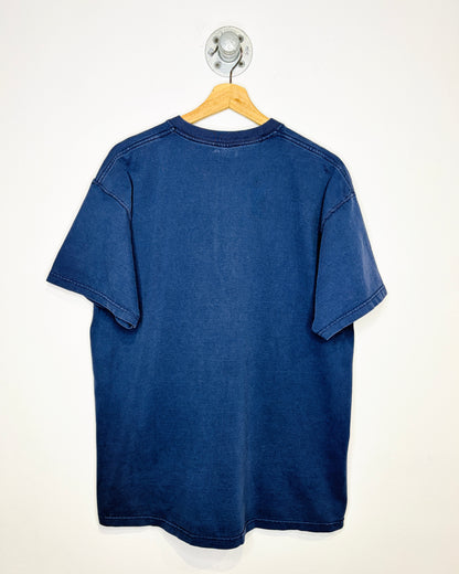 Vintage 90s/00s Hustler Faded Navy Blue Tee Shirt