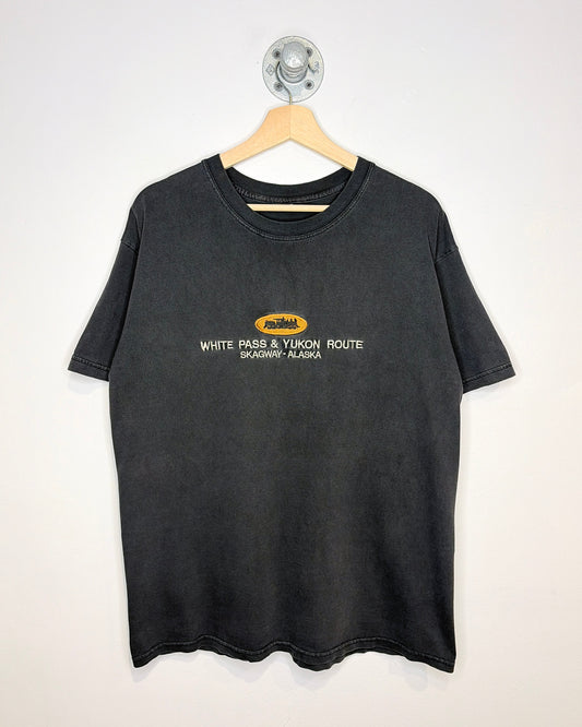Vintage White Pass & Yukon Route Faded Black Tee Shirt