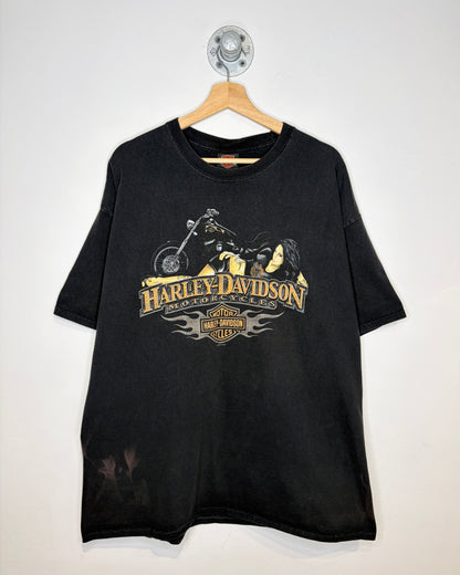 2013 Harley-Davidson Tattooed Biker Woman Black Tee Shirt