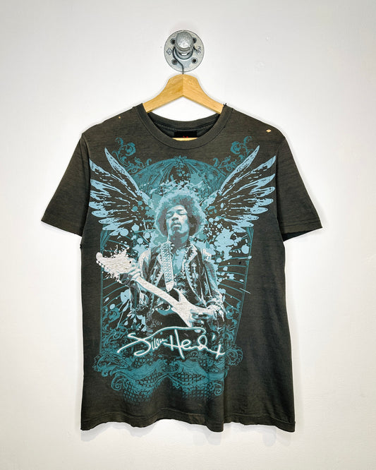 Vintage Zion Jimi Hendrix Faded Grey Distressed Tee Shirt