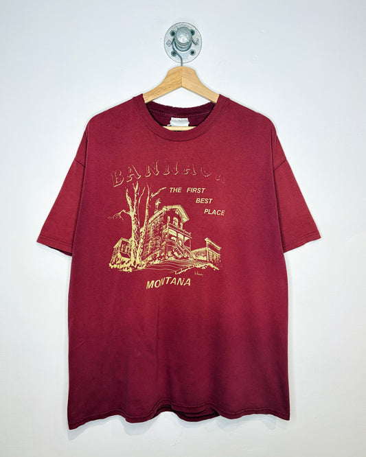 Vintage Bannack Montana Faded & Distressed Red Tee Shirt