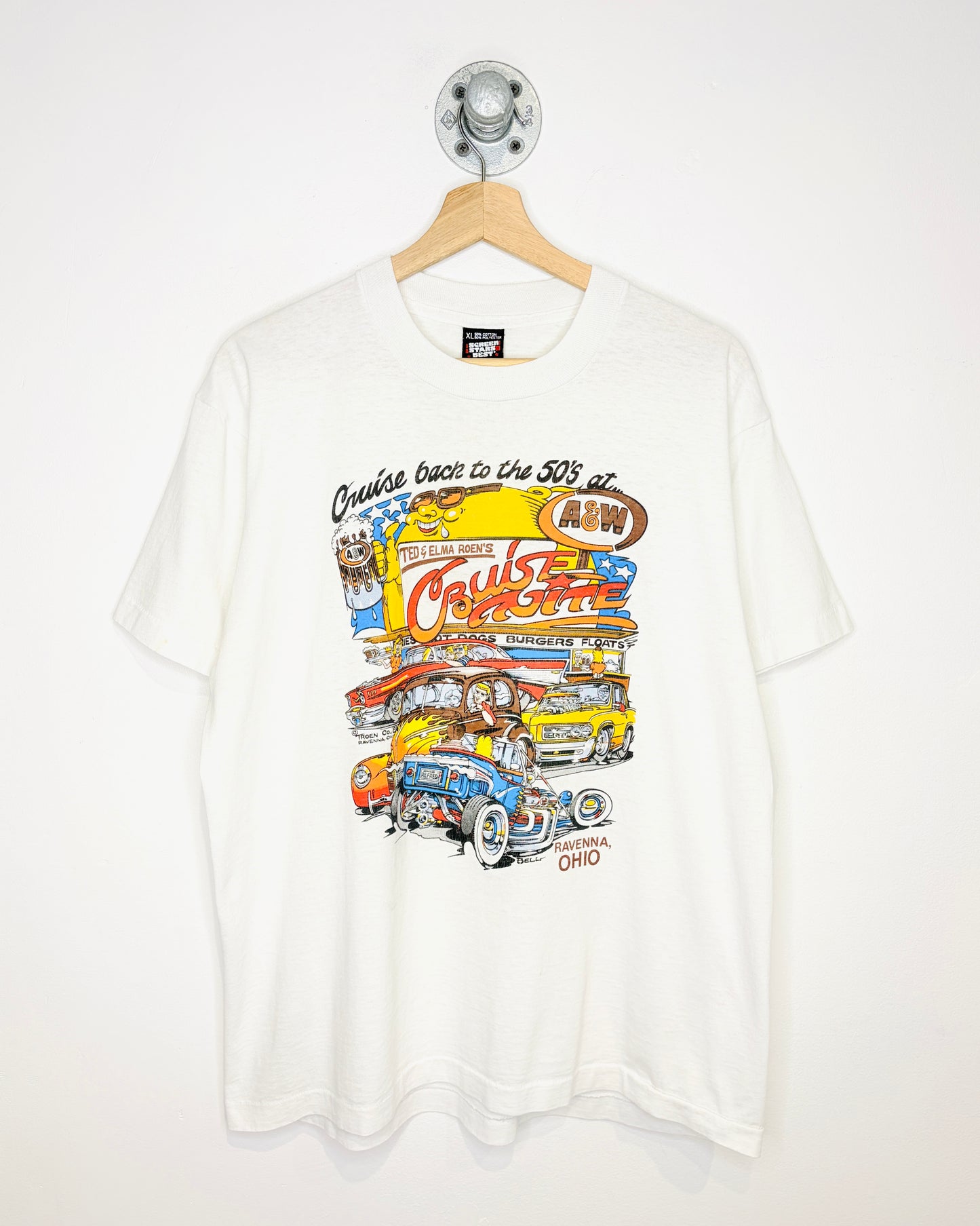 Vintage 1989 “Cruise Back To The 50’s” A&W White Tee Shirt