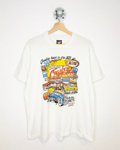 Vintage 1989 “Cruise Back To The 50’s” A&W White Tee Shirt