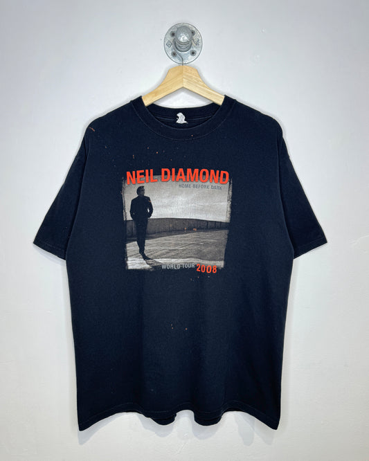 2008 Neil Diamond Home Before Dark Black Tee Shirt