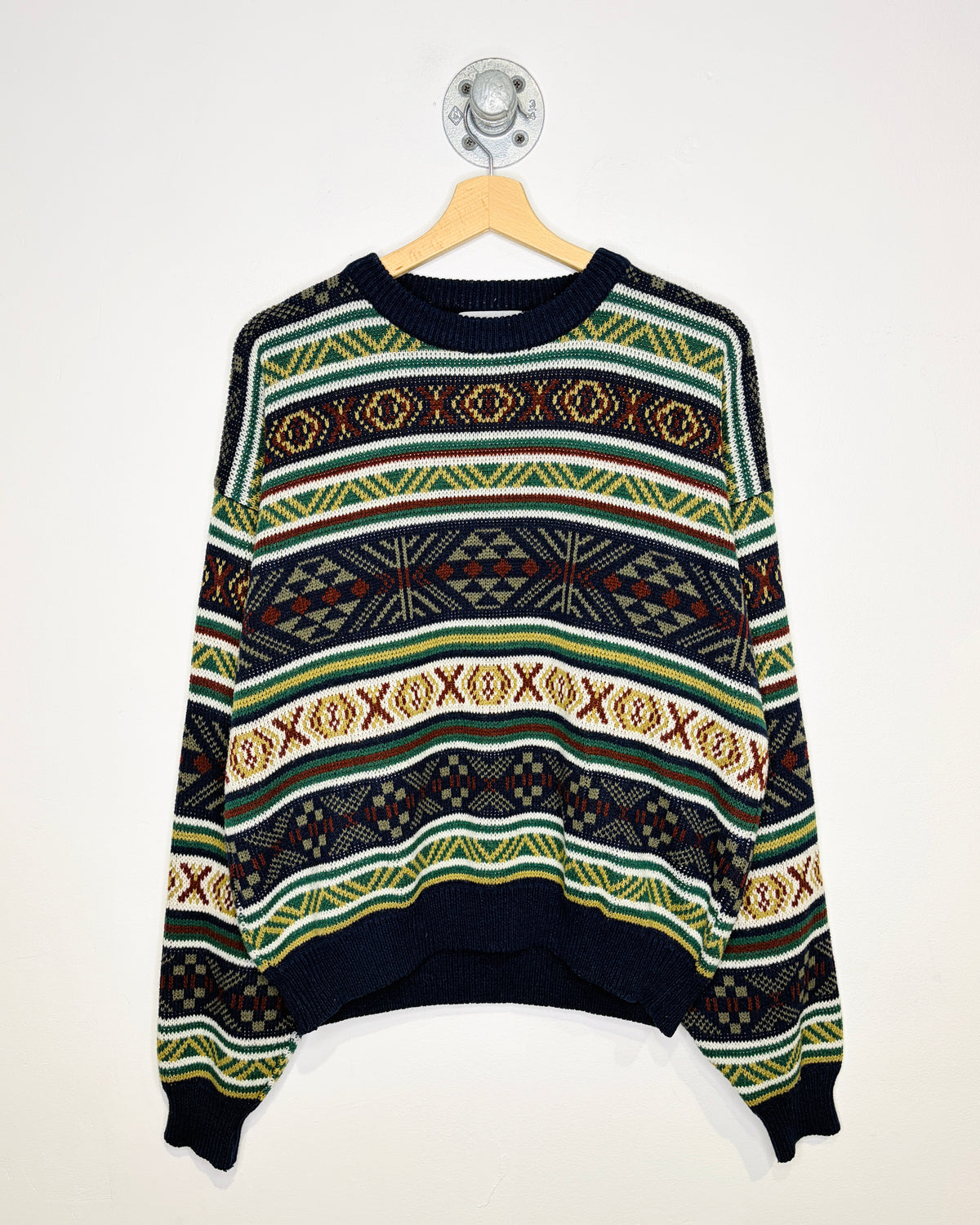 Vintage 90s Graphix Navy Patterned Sweater