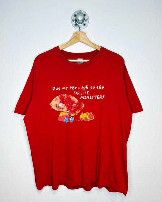 Vintage Family Guy Stewie Griffin Red Tee Shirt