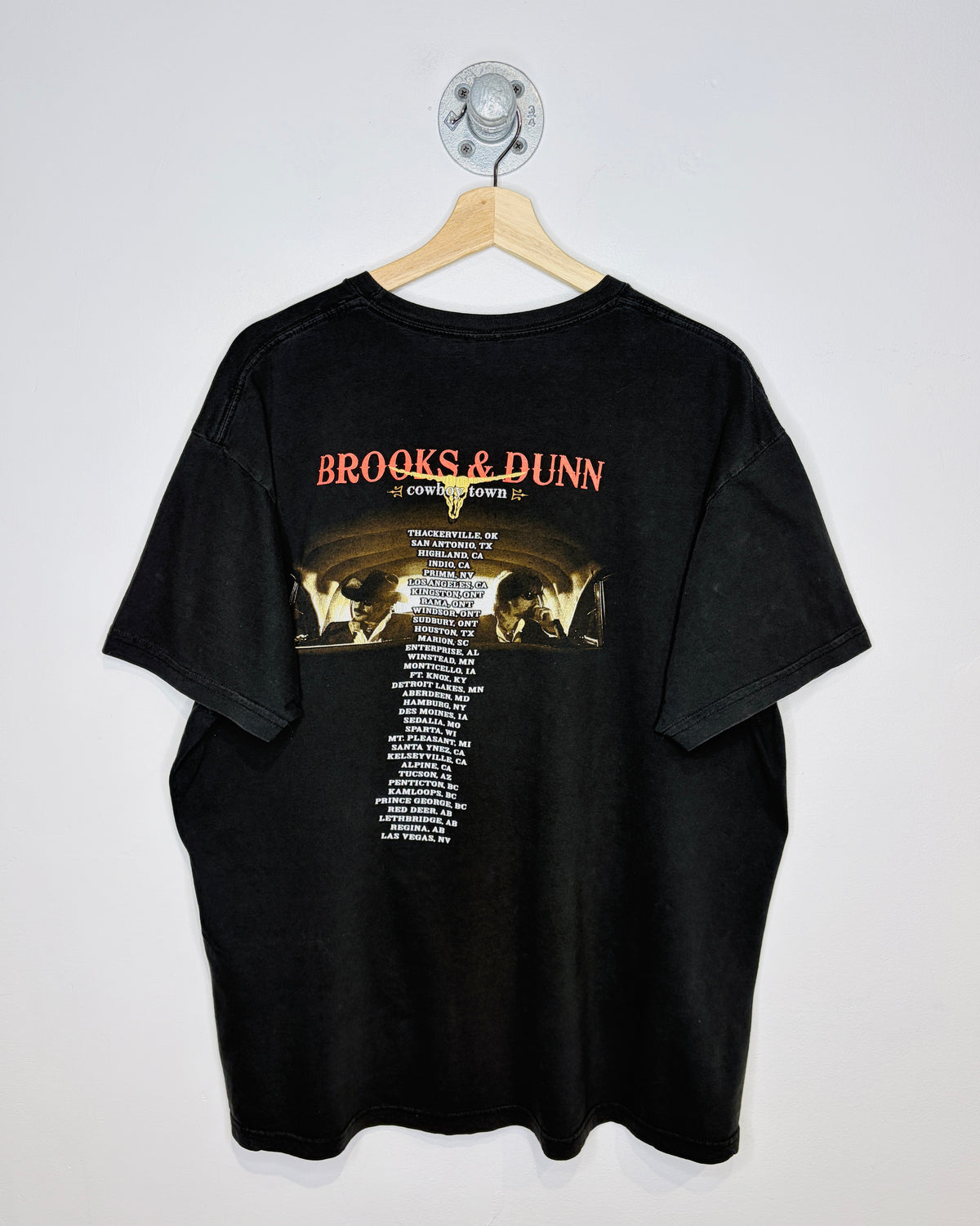 Brooks & Dunn Cowboy Town Black Band Tee Shirt
