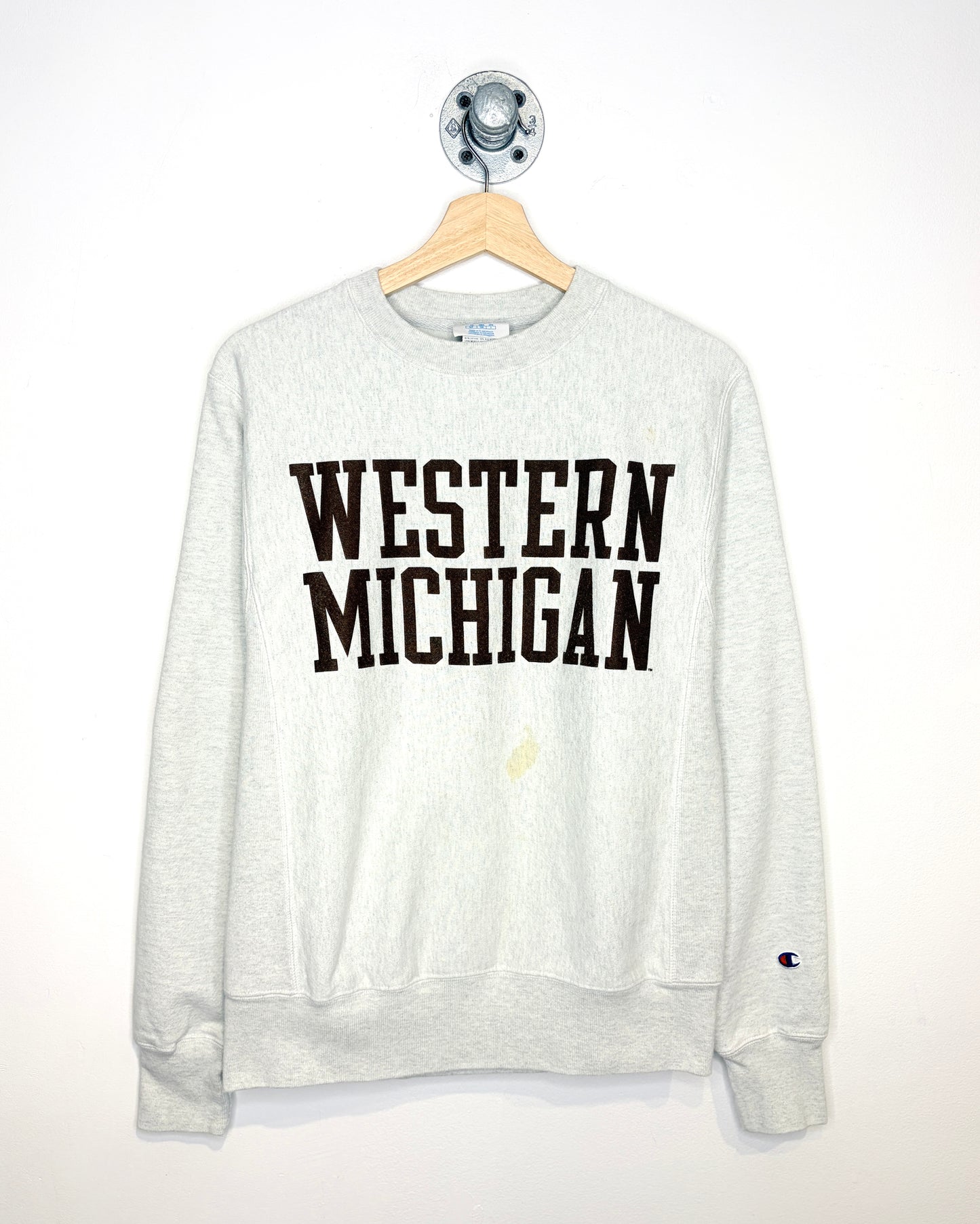 2000s Western Michigan Grey Reverse Weave Crewneck Sweatshirt