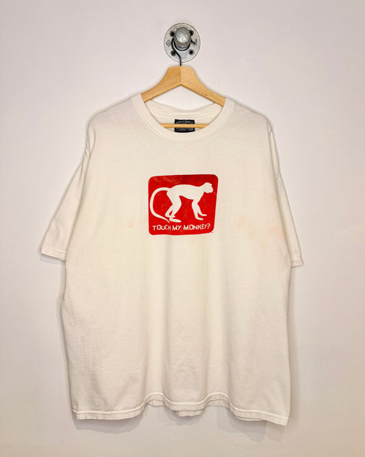 Vintage 2000s “Touch My Monkey?” White Tee Shirt