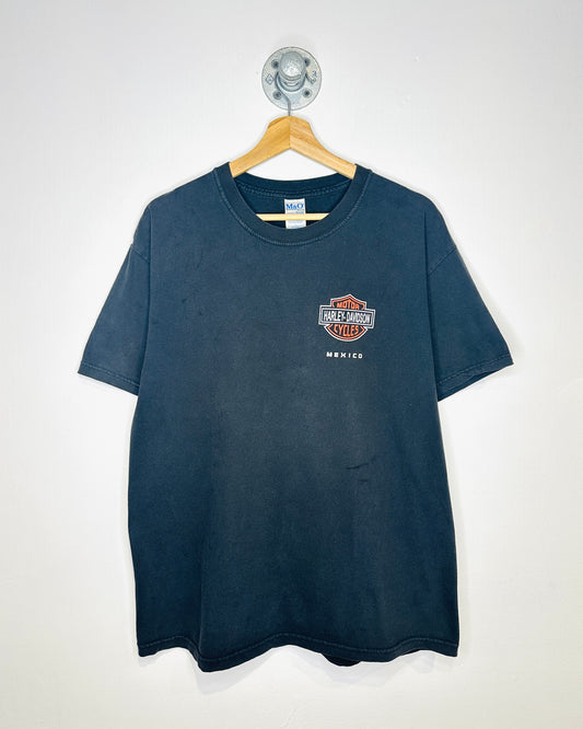 2000s Harley Davidson Mexico Faded Black Tee Shirt