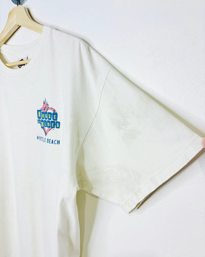 Vintage 1990s Myrtle Beach House Of Blues Natural White Tee Shirt
