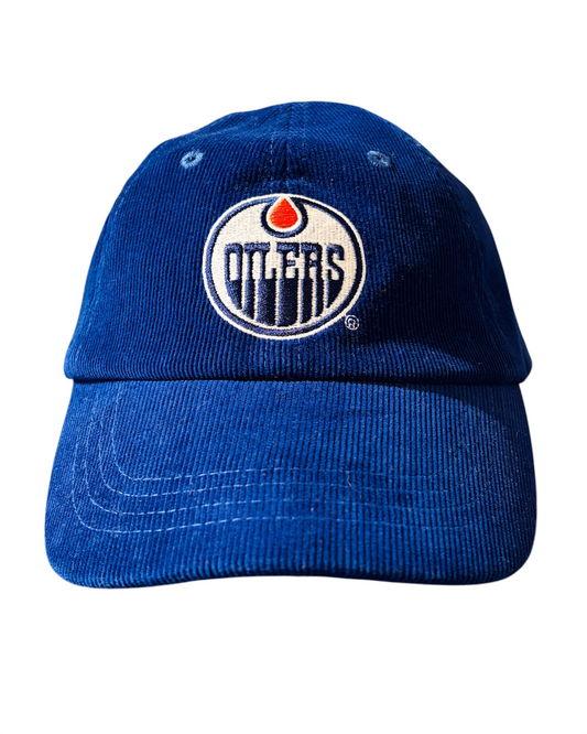2000s Edmonton Oilers Blue Corduroy Strapback Hat