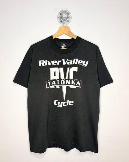 Vintage 90s River Valley Cycle Black Tee Shirt