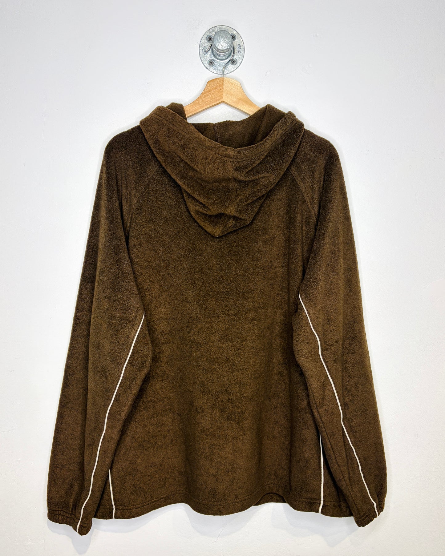Vintage Wilson Brown Zip Up Fleece Hoodie