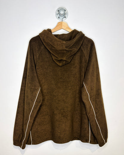 Vintage Wilson Brown Zip Up Fleece Hoodie
