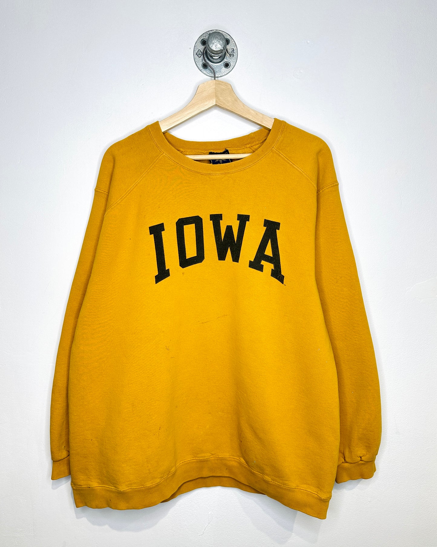 Vintage 90s Iowa Heavyweight Yellow Crewneck Sweatshirt