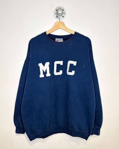 2000s Boxy MCC Faded Navy Blue Crewneck Sweatshirt