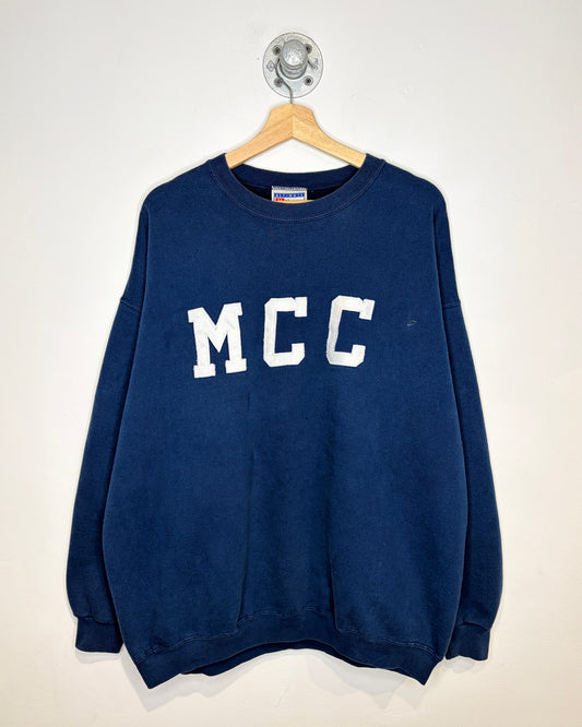 2000s Boxy MCC Faded Navy Blue Crewneck Sweatshirt