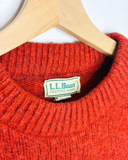 Vintage 80s L. L. Bean Orange Wool Sweater