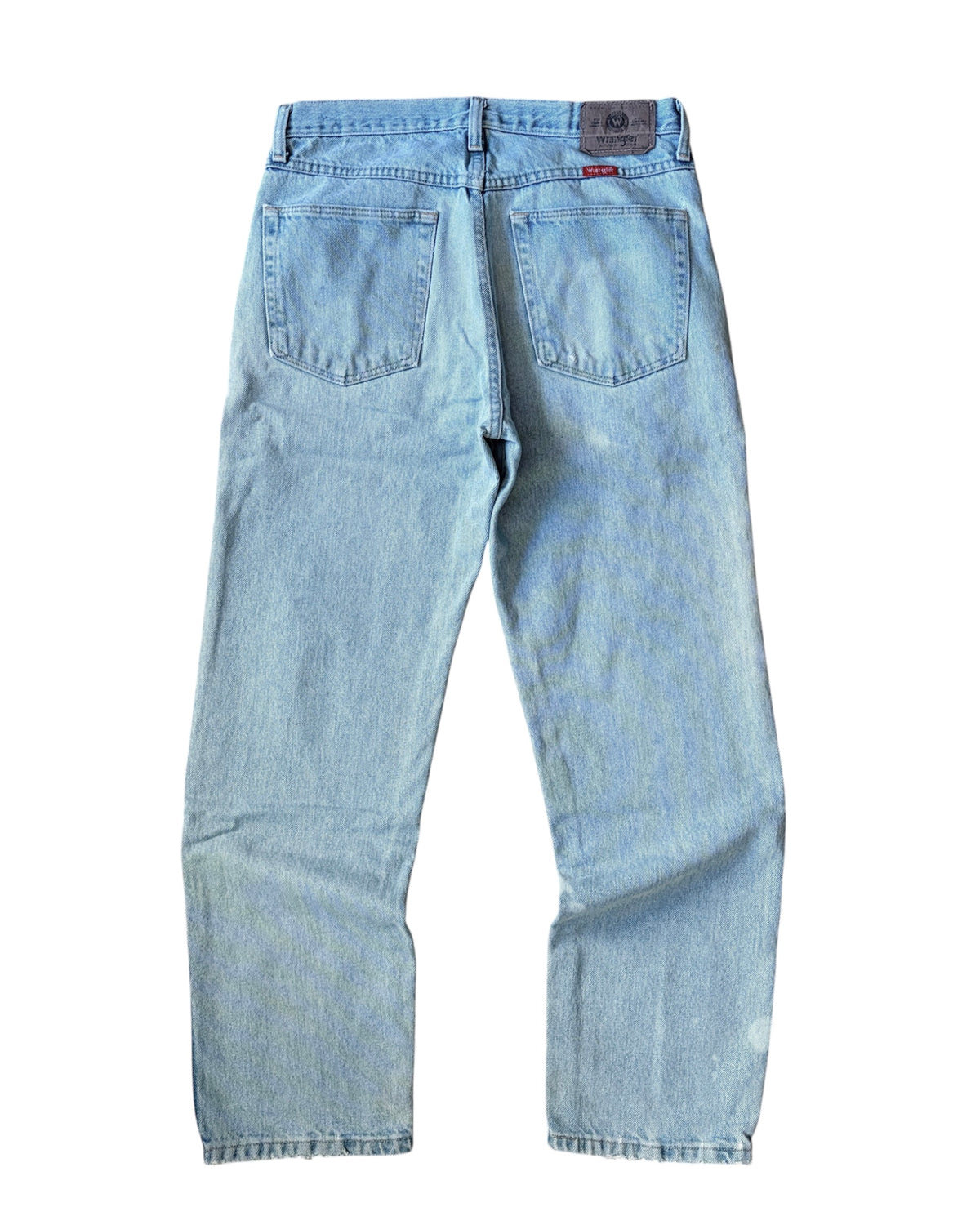 Wrangler Distressed Stone Washed Blue Denim