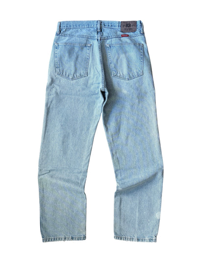 Wrangler Distressed Stone Washed Blue Denim